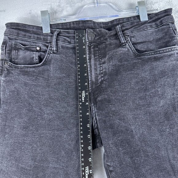 H&M Straight Leg Jeans Women's Size 38/32 High Rise Acid Wash Denim Black - Picture 9 of 13